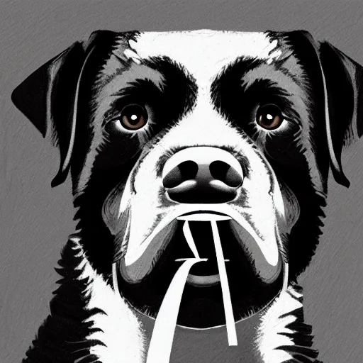 Image similar to rottweiler smoking a cigar, stylized, digital painting