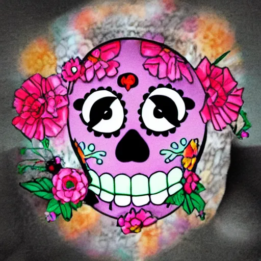 Prompt: dia de los muertos muppet