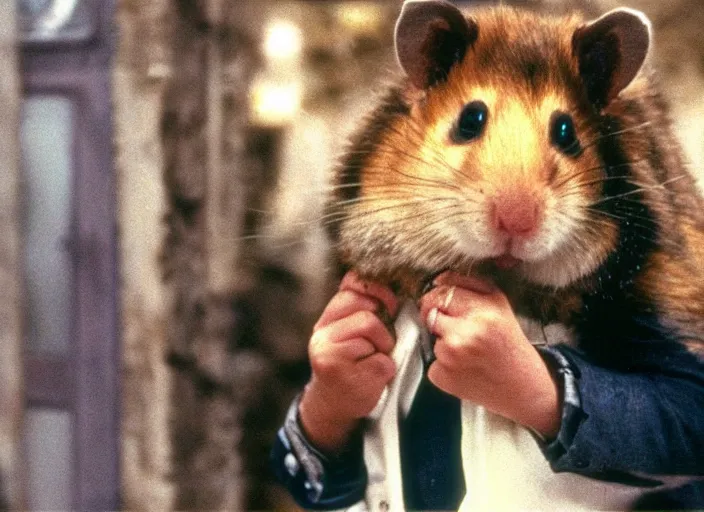 Image similar to a film still of a hamster called david in doctor who ( 1 9 8 6 )