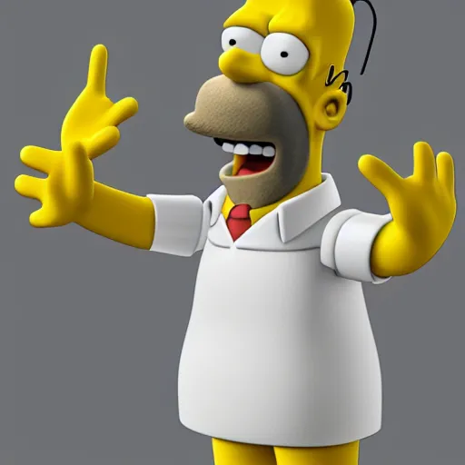 Prompt: 3d model of homer simpson