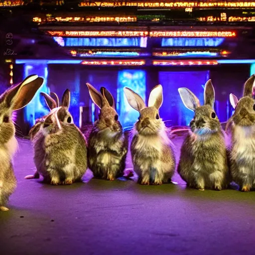 Image similar to rabbits are queueing in front of famous berlin techno night club, 8k resolution, beautiful detailed, insanely intricate details, hypermaximalistic