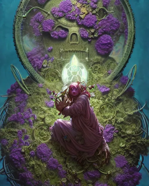 Image similar to the platonic ideal of flowers, rotting, insects and praying of cletus kasady carnage thanos dementor wild hunt doctor doom chtulu mandelbulb mandala ponyo spirited away bioshock davinci heavy rain, d & d, fantasy, ego death, decay, dmt, art by artgerm and greg rutkowski and alphonse mucha