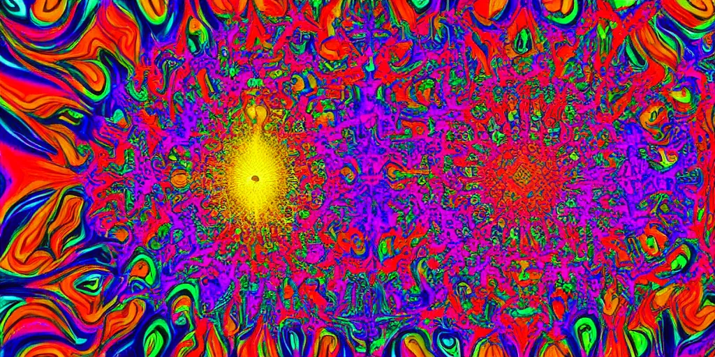 Prompt: the resolution of your mind vivid psychedelic experience