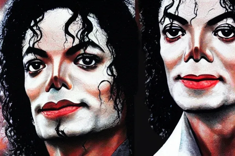 Prompt: photo of michael jackson schreaming scratched face bloody veigns showing high detail photorealistic dramatic lighting 4K