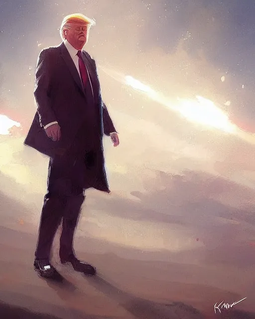 Prompt: donald trump in a spaceship pilot dress, portrait, illustration, rim light, top light, perfectly shaded, spring time, slight overcast lighting, soft painting, art by krenz cushart and wenjun lin