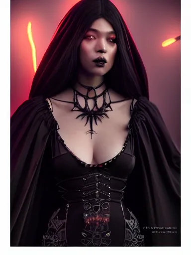 Image similar to black magic woman : : illustrated by artgerm, moebius, tooth wu : : quixel megascans, ray - tracing, redshift render, 8 k, insanely detailed and intricate, elegant, design, weta digital, wlop, artstation, imaginefx, photorealism, character design : : gothic, dark fantasy