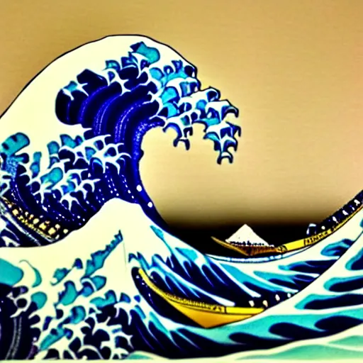 Image similar to A sculpture of The Great Wave off Kanagawa