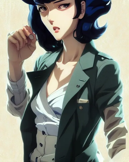 Image similar to portrait Anime 1940s Detective smoking Sharp fine face, pretty face, realistic shaded Perfect face, fine details. Anime. cyberpunk realistic shaded lighting by katsuhiro otomo ghost-in-the-shell, magali villeneuve, artgerm, rutkowski Jeremy Lipkin and Giuseppe Dangelico Pino and Michael Garmash and Rob Rey