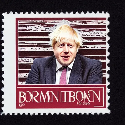 Image similar to boris johnson on a vintage mailing stamp