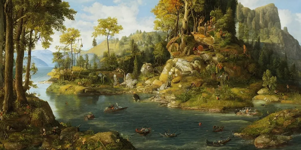 Image similar to Gorgeous Joachim Patinir painting, artstation