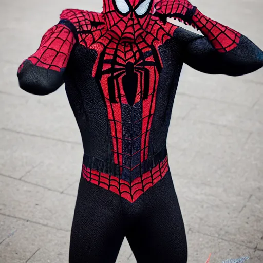 Image similar to spider - manon a black costum