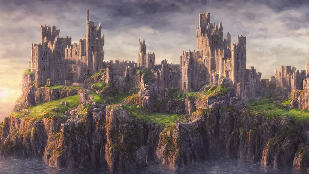 Image similar to the fantastic capital of Arthur's realm and a symbol of the Arthurian world, court camelot, fantasy artwork, very very very beautiful scenery, hd, hdr, ue5, ue6, unreal engine 5, cinematic 4k wallpaper, 8k, ultra detailed, high resolution, artstation, award winning