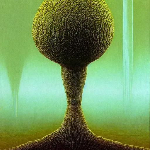 Image similar to giant alien megastructure in space, eclipsing planets, giant trees and plants growing, stretching far as the eye can see, highly detailed beksinski painting