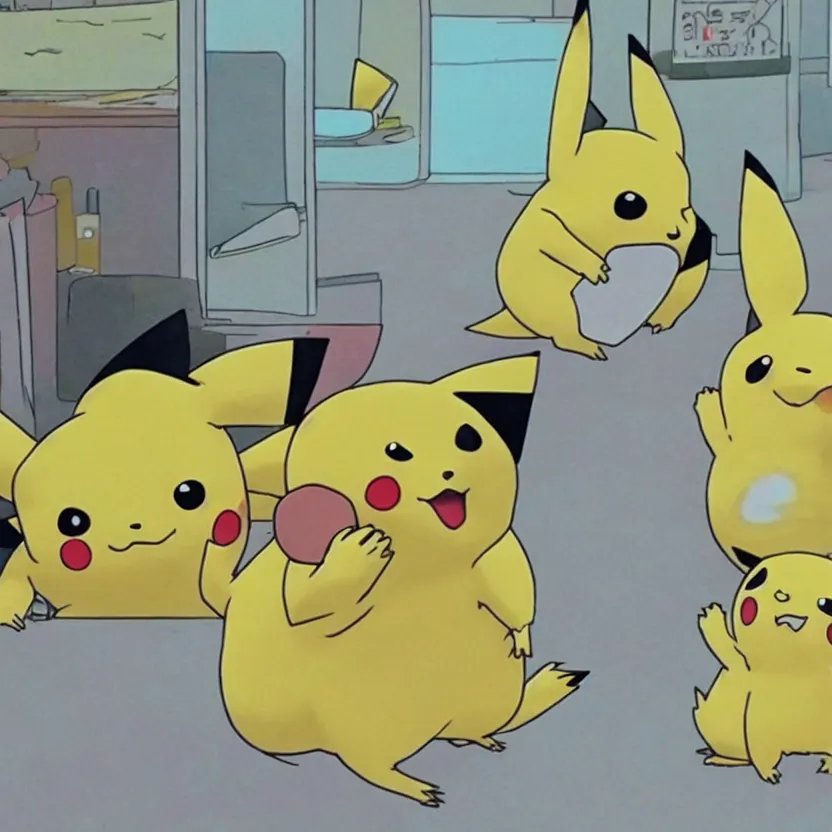 Prompt: cctv footage of pikachu eating my gnocchis