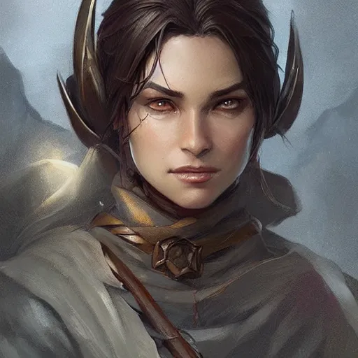 Image similar to very old female ranger, art by artgerm and greg rutkowski and magali villeneuve, d & d, fantasy, portrait, highly detailed, headshot, digital painting, trending on artstation, concept art, sharp focus, illustration