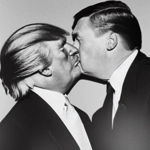 Image similar to still of donald trump kissing adolf hitler