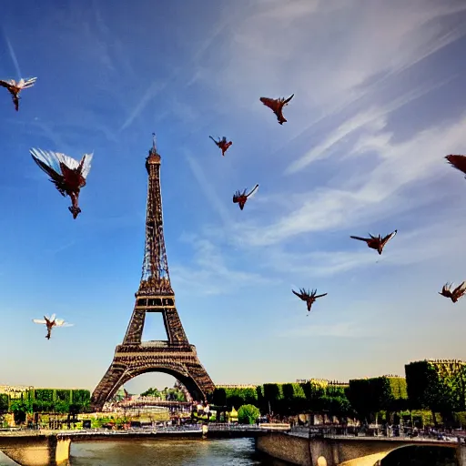 Image similar to eiffel tower flying away