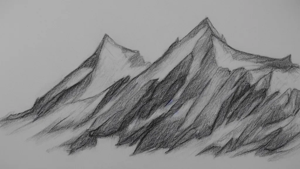 Prompt: pencil sketch mountainous the very crispest, neatest rotation