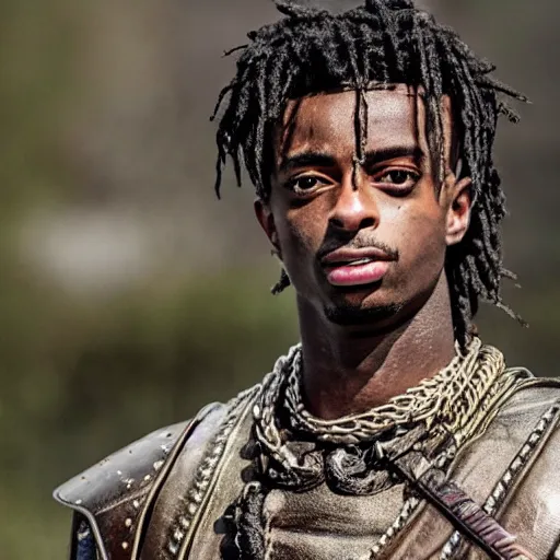 Image similar to playboi carti in vikings 4 k the detailed super realistic