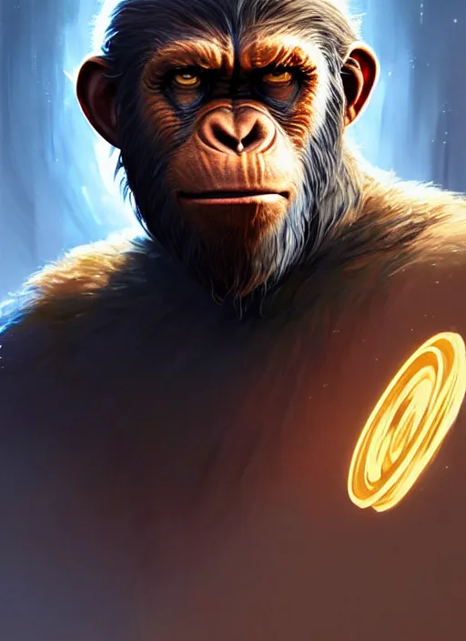 Prompt: portrait of apex legends caesar, planet of the apes, intricate, elegant, glowing lights, highly detailed, digital painting, artstation, glamor pose, concept art, smooth, sharp focus, illustration, art by artgerm and greg rutkowski, artey freytag