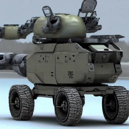 Image similar to futuristic unmanned ground vehicle, military, carrying weapons, from the year 2 0 4 2