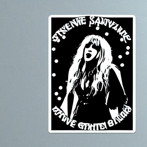 Image similar to stevie nicks playing guitar and singing, sticker - art, svg vector, adobe - illustrator