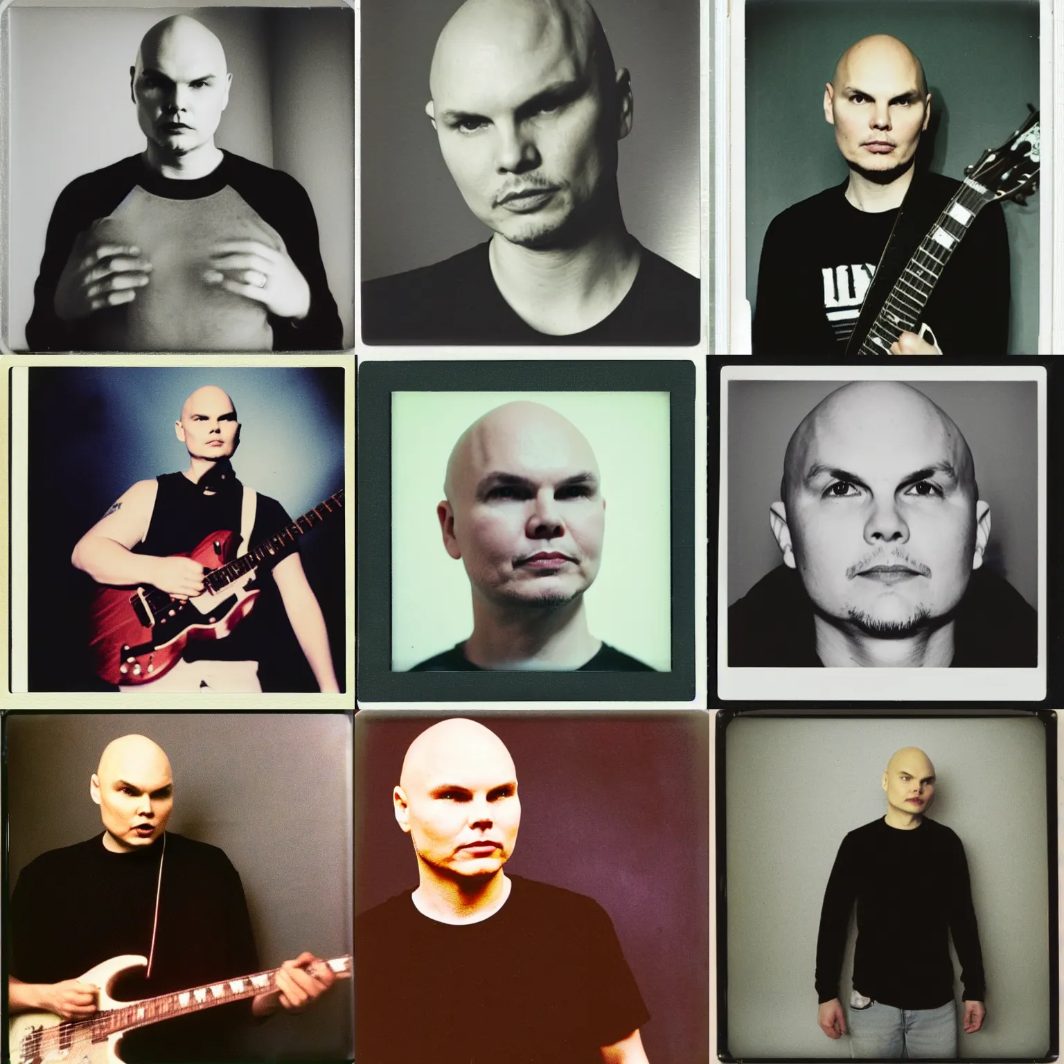 Prompt: billy corgan, polaroid photograph