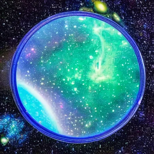 Prompt: a galaxy inside of a terrarium