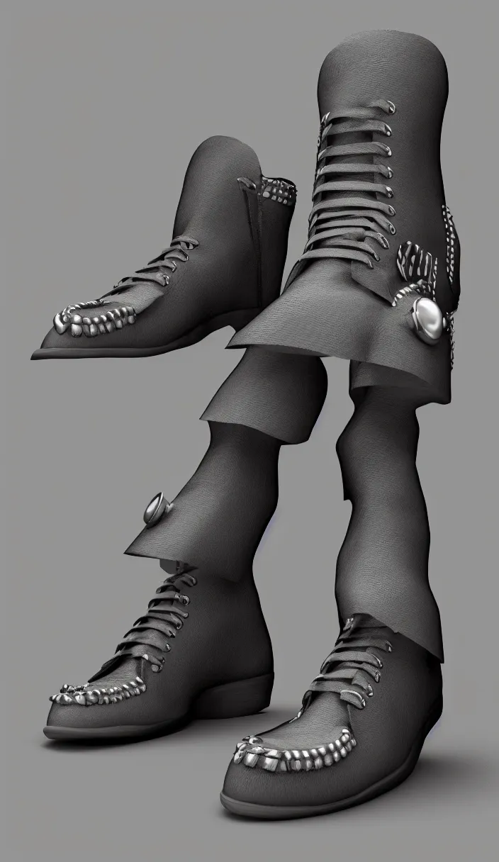 Image similar to punk style, cool cat in leather shoes, cinema 4 d rendering