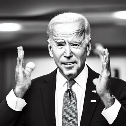 Prompt: Joe Biden doing dab, professional photography