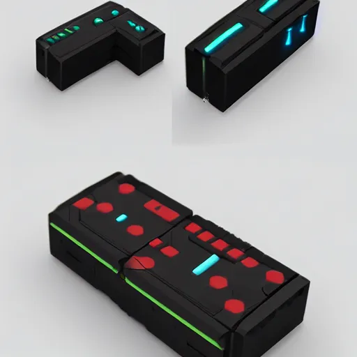 Prompt: modular game item, futuristic battery pack, very realistic , artstation, concept art ,