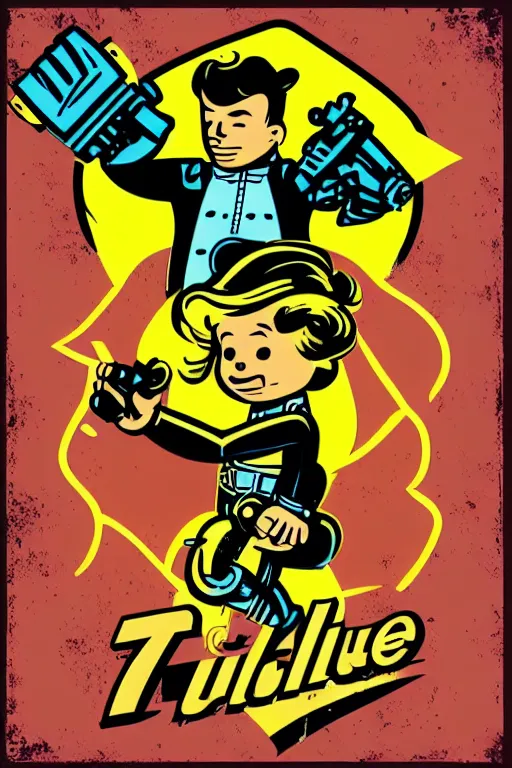 Image similar to fallout 7 6 retro futurist illustration art by butcher billy, sticker, colorful, illustration, highly detailed, simple, smooth and clean vector curves, no jagged lines, vector art, smooth andy warhol style