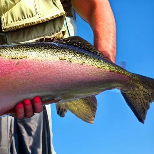 Prompt: Trout with rotor blades