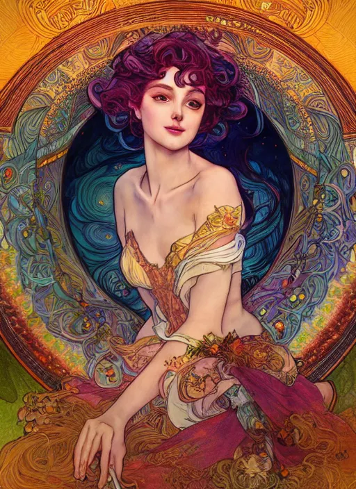 Image similar to Goddess of the Moon, ambient lighting, 4k, josephine wall, alphonse mucha, lois van baarle, ilya kuvshinov, rossdraws, artstation