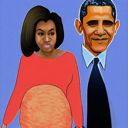 Image similar to fanart of pregnant barack obama, devianart
