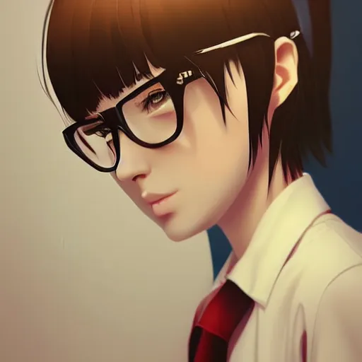 Prompt: nerd realistic shaded perfect face, fine details. anime. realistic shaded lighting poster by ilya kuvshinov