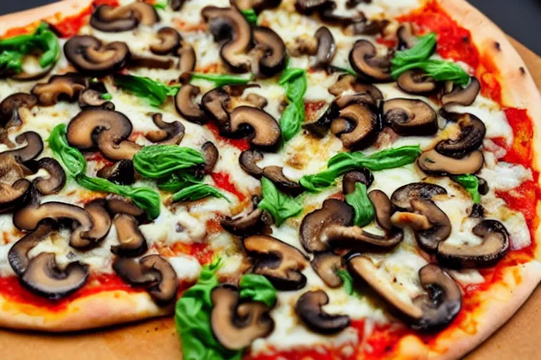 Image similar to mushroom-pizza