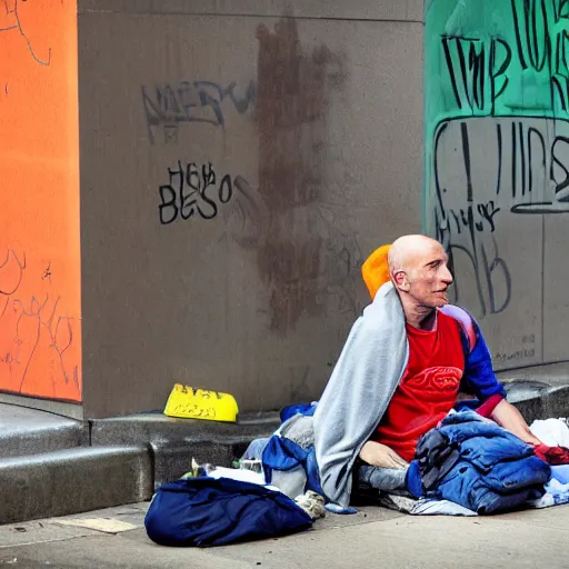 Image similar to homeless jeff bezos begging for food, highly detailed, photograph