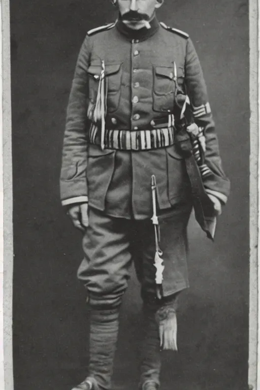Prompt: general leghm, albanian german ww 1 officer marshal army navy brigadier black and white photography 1 9 0 5