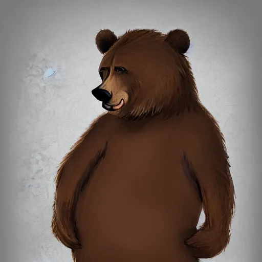 Prompt: centered!! anime frazzled brown bear, anime art by avetetsuya studios trending on artstation, blank background, full body shot