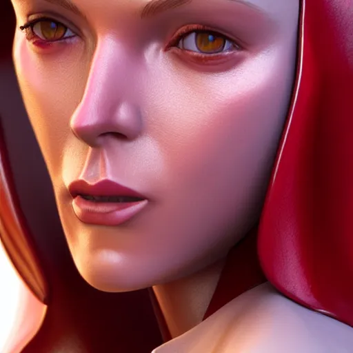 Prompt: a close up of scarlet witch, a 3 d render by senior character artist, featured on zbrush central, fantasy art, artstation hd, rendered in unreal engine, artstation hq