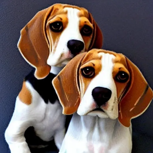 Prompt: a beagle with two heads