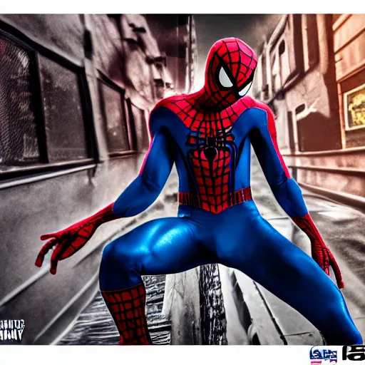 Image similar to Knockoff Spiderman in Bollywood, cinematic, dramatic, Sony a7R IV, symmetric balance, polarizing filter, Photolab, Lightroom, 4K, Dolby Vision, Photography Award