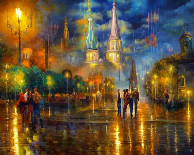 Prompt: Dream city of the past, by Kal Gajoum, Alexei Butirskiy, Michael O'Toole, hyper detailed, post impressionism