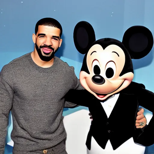 Prompt: drake meets mickey mouse