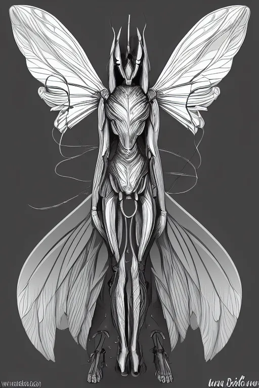 Prompt: a beetle insectoid angel, symmetrical, highly detailed, digital art, sharp focus, trending on art station, anime art style