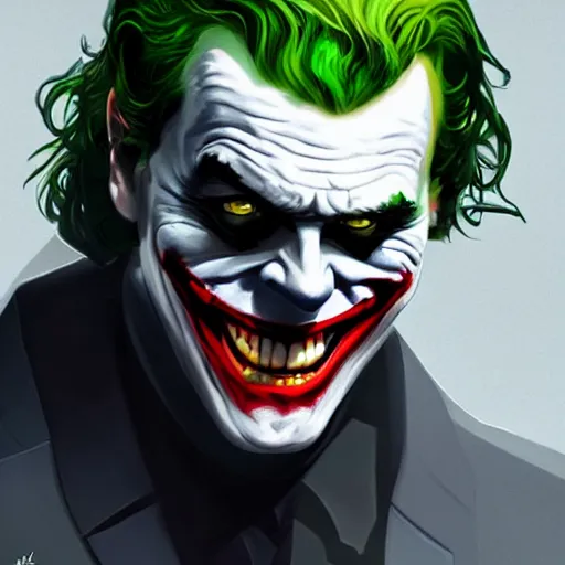 Image similar to the joker as batman, digital painting, amazing detail, artstation, cgsociety