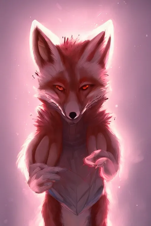 Image similar to a fox fursona, trending on artstation, by kawacy, furry art, digital art, cyberpunk, high quality, backlighting