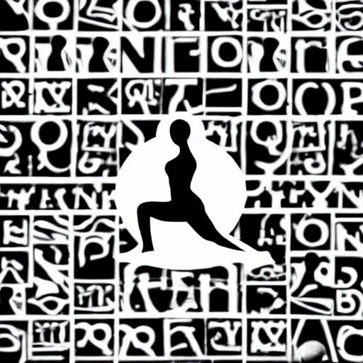 Image similar to black and white corporate logo female silhouette yoga pose