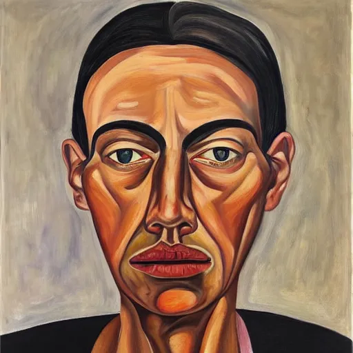 Prompt: a portrait a very ordinary person, by Alice Neel, oil painting, anatomically correct, beautiful perfect face, large brushstrokes, sharp focus, Highly Detailed